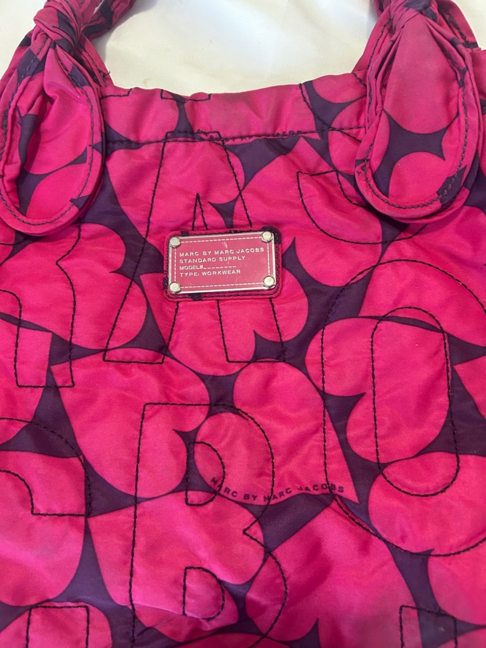 Marc by Marc Jacobs Hot Pink and Purple Heart Logo Tote